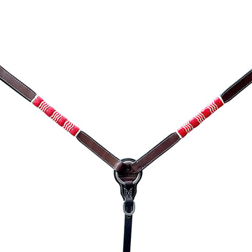 Bar H Equine American Leather Horse Saddle Tack One Ear Headstall | Breast Collar Browband Wither Strap Set BER282